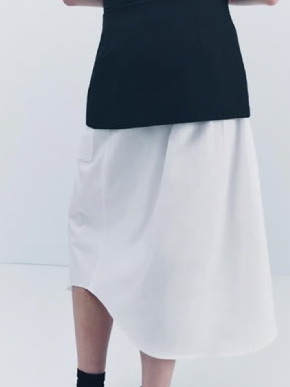 ZARA Contrast Poplin Midi Skirt, XL,GP1543 - Picture 5 of 6